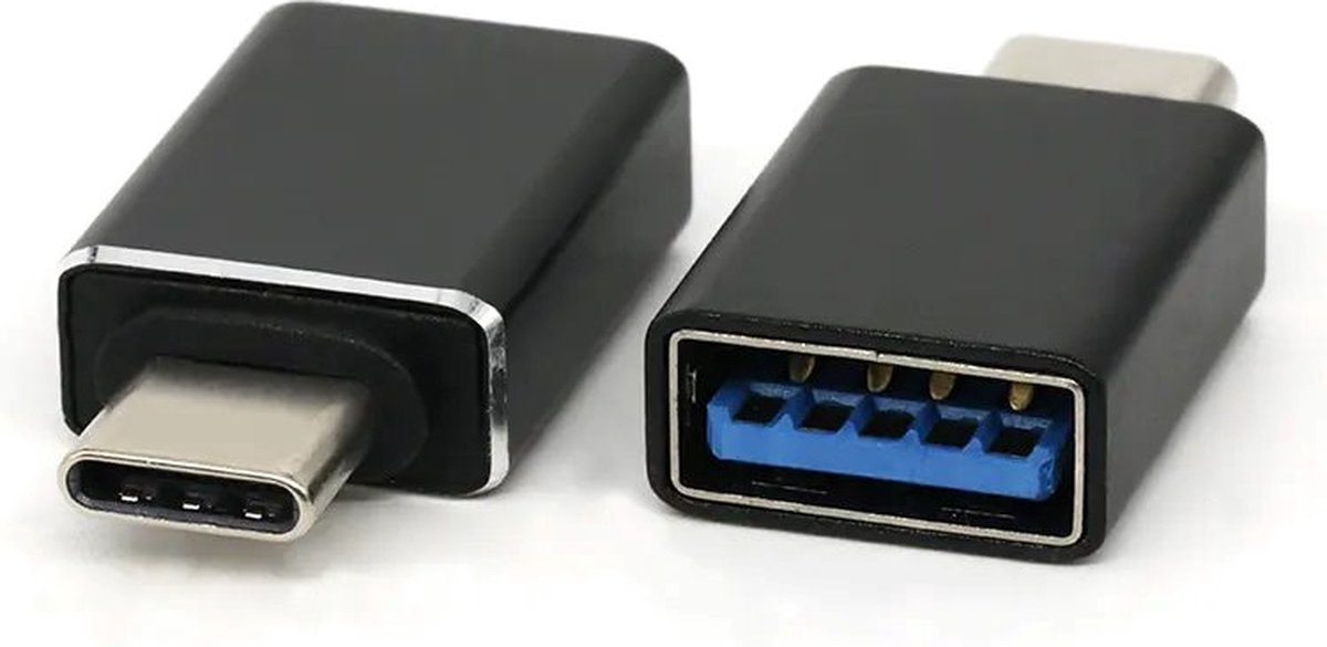 Image of 2x JUALL USB-C naar USB-A Adapter - USB-C naar USB Converter - USB-A naar USB-C Adapter - USB Female naar USB-C Converter - Zwart
