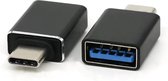 2x JUALL USB-C naar USB A 3.0 Female Converter - USB C naar USB Adapter - OTG Adapter - USB naar USB C Adapter - Zwart