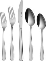 Sola Bestek Set Florence - 24 Delig Bestekset 6 Persoons - Modern - Vaatwasserbestendig - Zilverwit Premium Edelstaal 18/10 RVS - Zilver