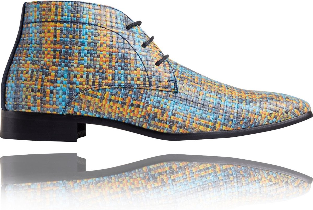 Lureaux Mixed Woven High Kleurrijke Schoenen Voor Heren Veterschoenen Met Print