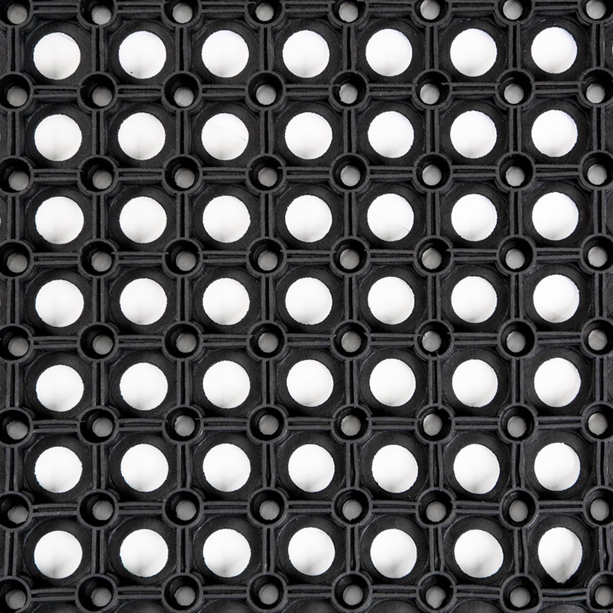 Rubbermat - Rubber ringmat op rol open bodem - 10,5 meter lang x 1meter breed (2.2cm dik)