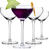 Cocktailglazen, set van 4, 17 cl, op breekbaar en elegant design, glazenset, cocktailglazen, martinigglazen, longdrinkglazen, partyglazen, barman set, bar accessoires