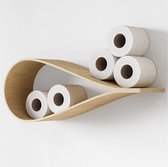 Toiletpapier houder plank wc roll muur mount hout zwevend rek voor badkamer DROP
