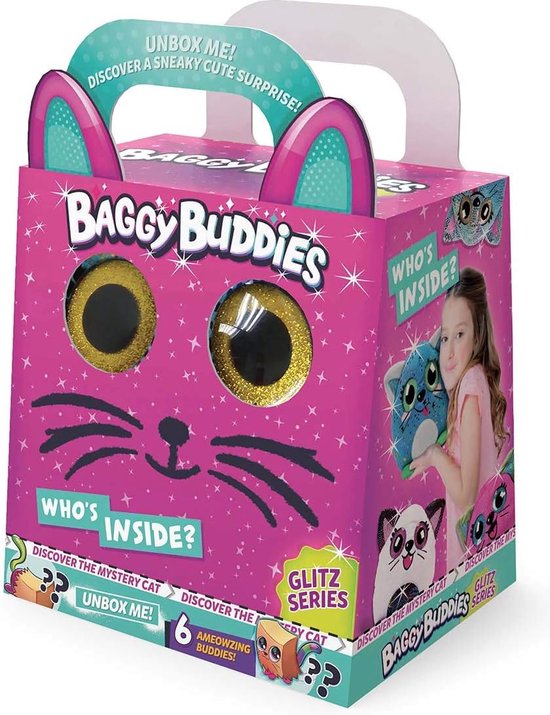 Foto: Baggy buddies cats knuffel met grote ogen inclusief adoptiecertificaat 22 cm unbox me