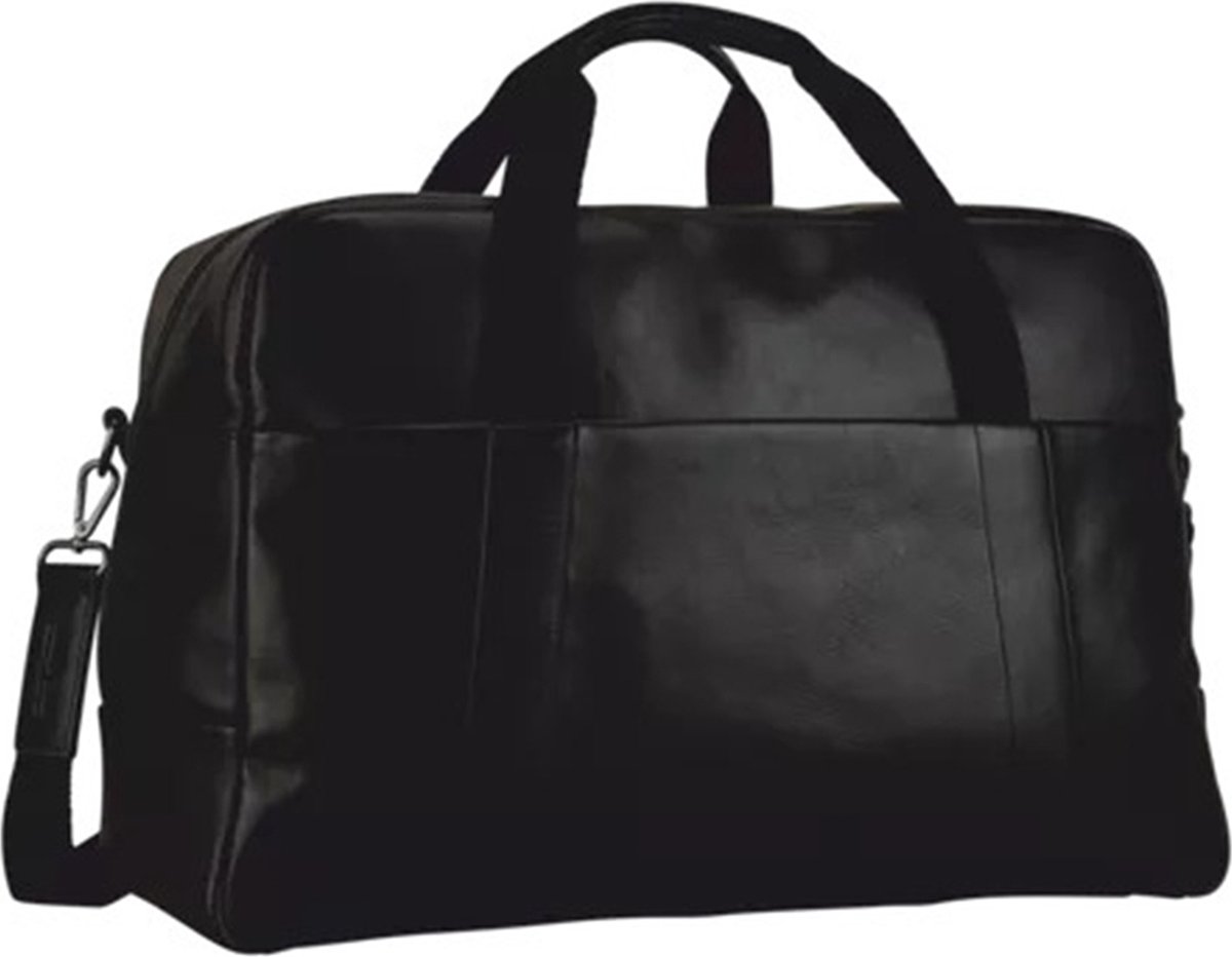 LEONHARD HEYDEN Leren reistas Hamburg Reisetasche 7086 Schwarz zwart