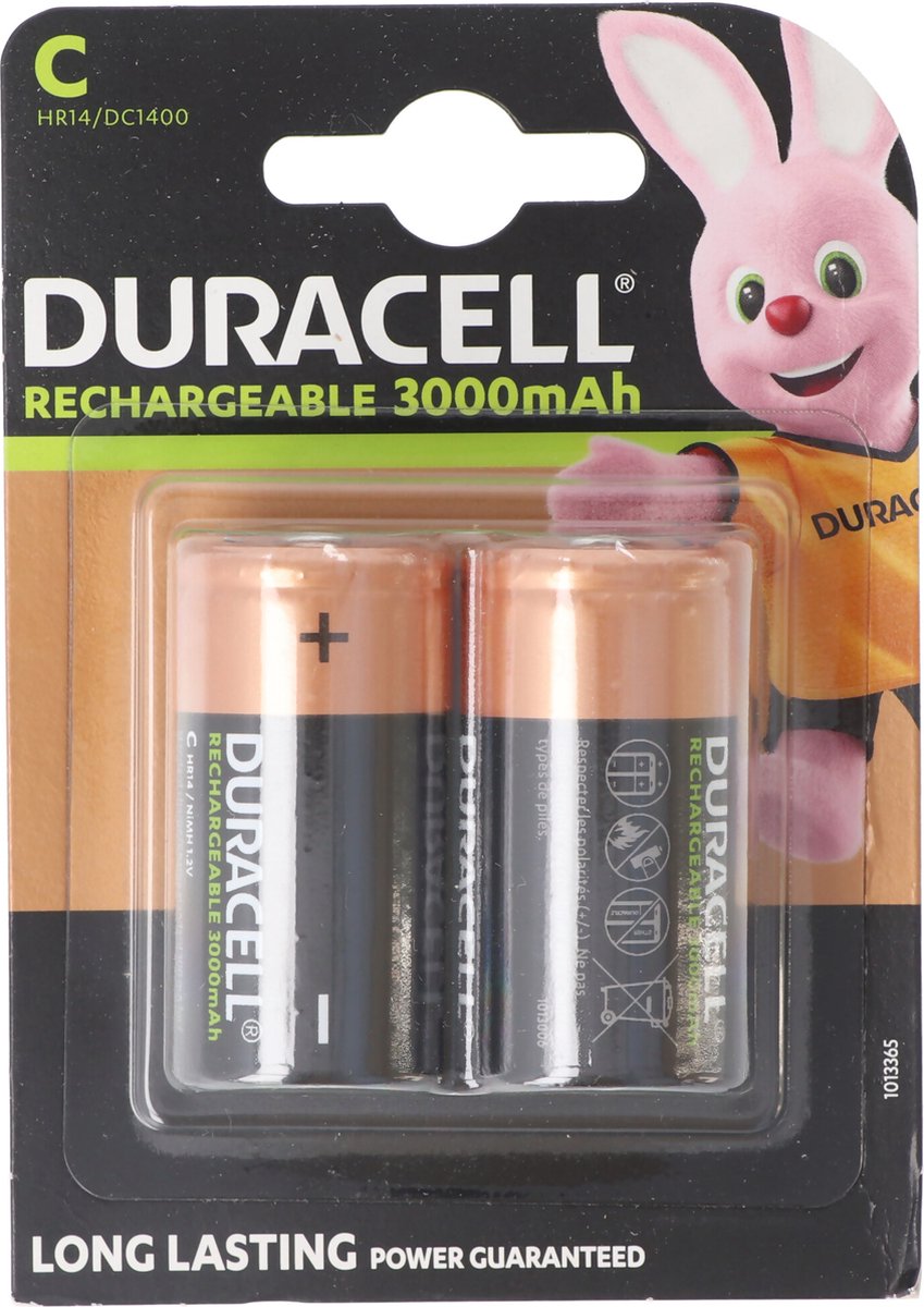 Duracell Recharge Ultra batterij HR14 Baby LR14 NiMH 3000mAh blister van 2