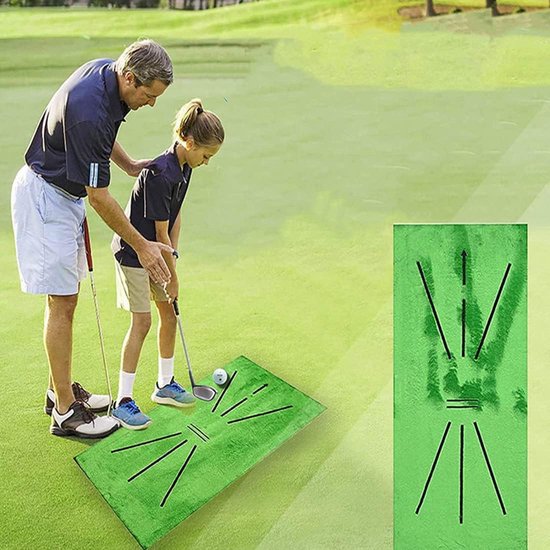 Golf trainingsmat, chipping hitting trainingsmat voor swingdetectie, golf swing mat, draagbare golf trainingshulp kit, 60 x 30 cm golf trainingsmat voor binnen en buiten, swing oefenmat (3) van GOLF — afbeelding 3