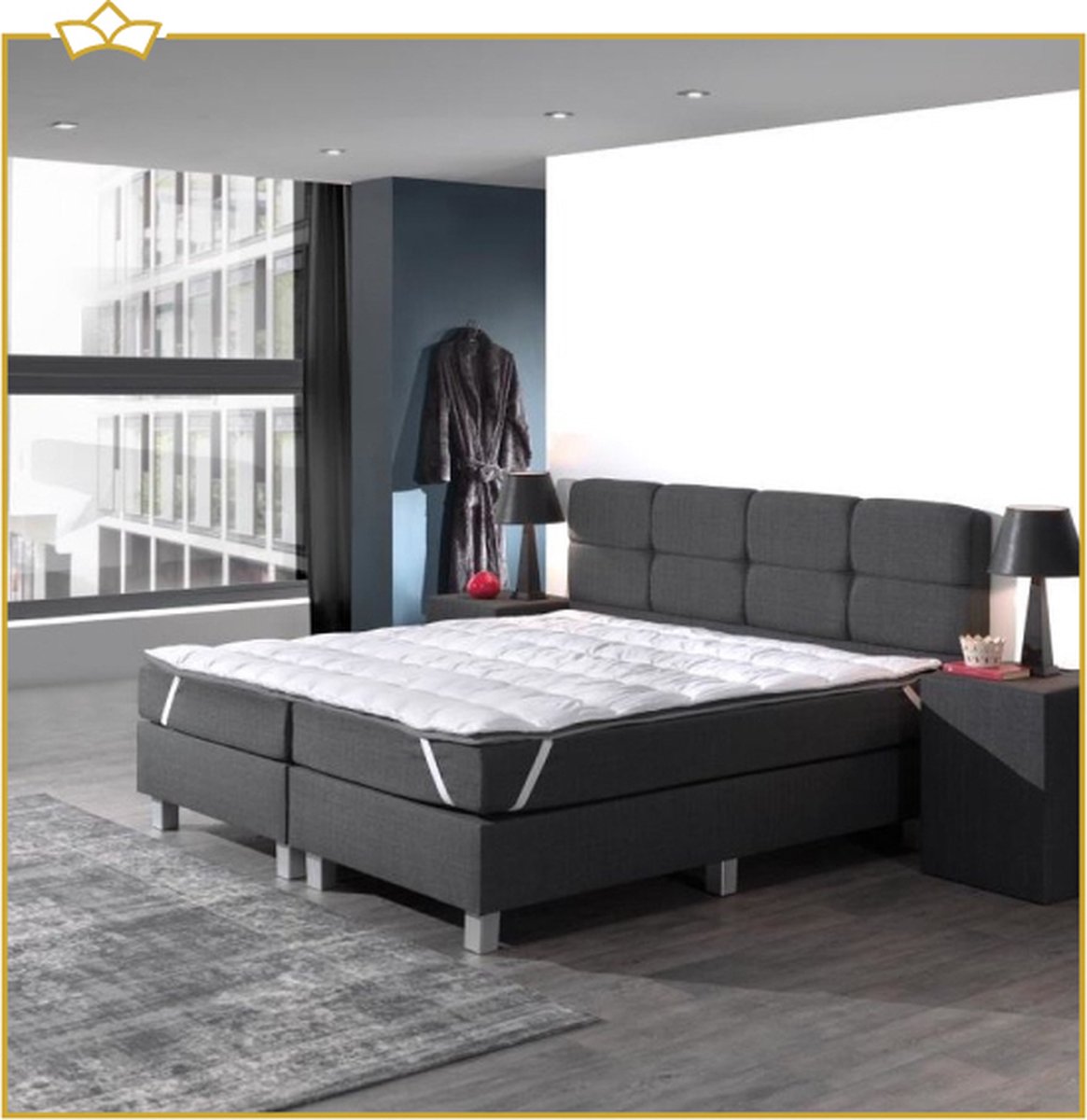 Attrezzo Topdekmatras - 3D air topper - 90x210 cm - luxe matrastopper / oplegmatras Wit
