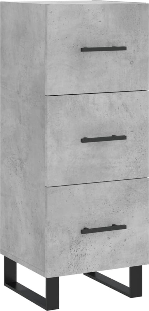 vidaXL - Dressoir - 34,5x34x90 - cm - bewerkt - hout - betongrijs