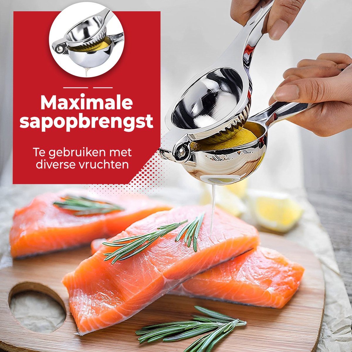 HI NATURE Robuuste Kwaliteit Citroenpers - Limoenpers thumbnail 5