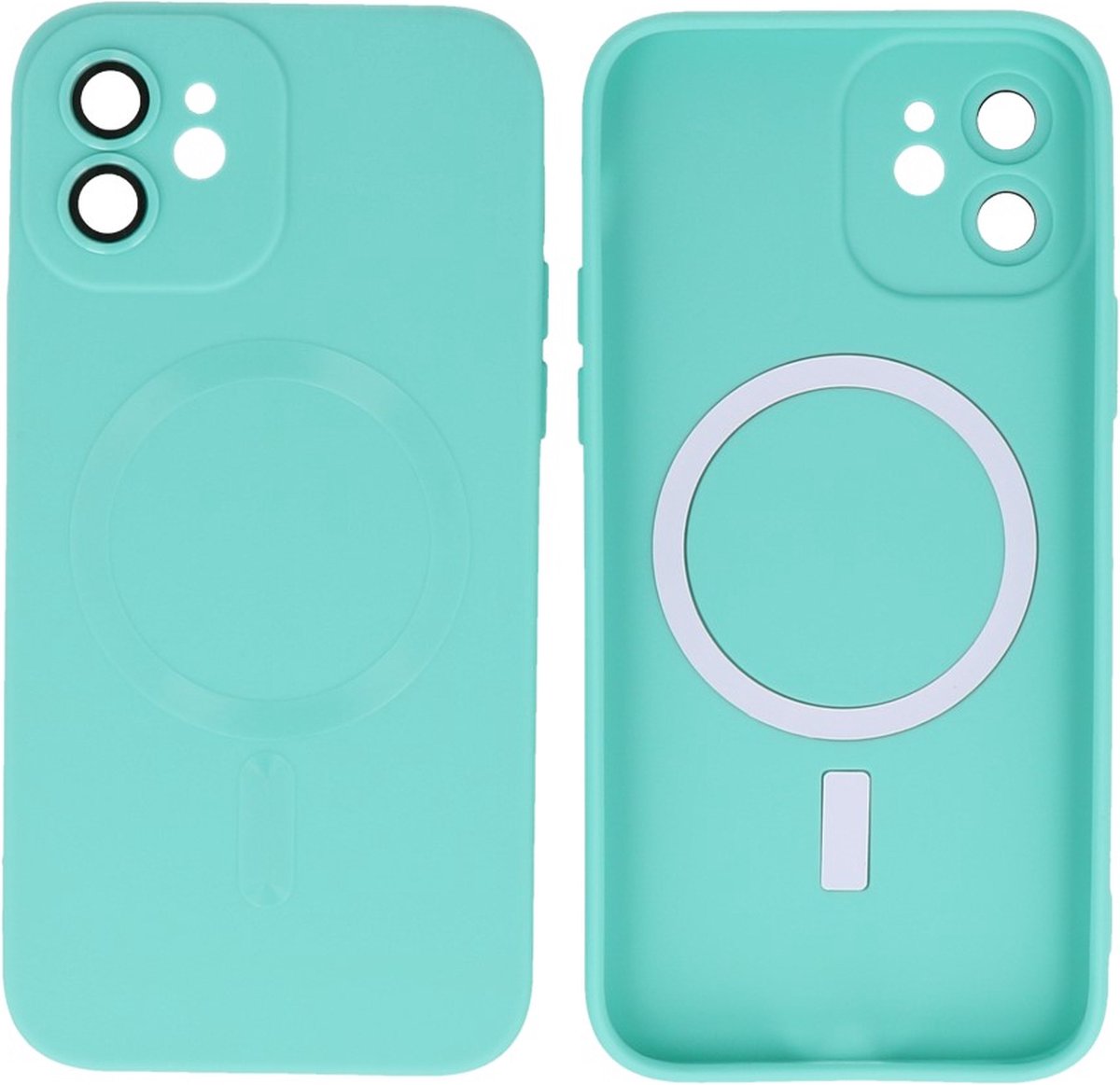 MagSafe Hoesje - Backcover met Camera Beschermer voor de iPhone 12 - Turquoise