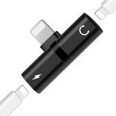 Audio Splitter Adapter - 2 Lightning Poorten - Voor Iphone - Zilver