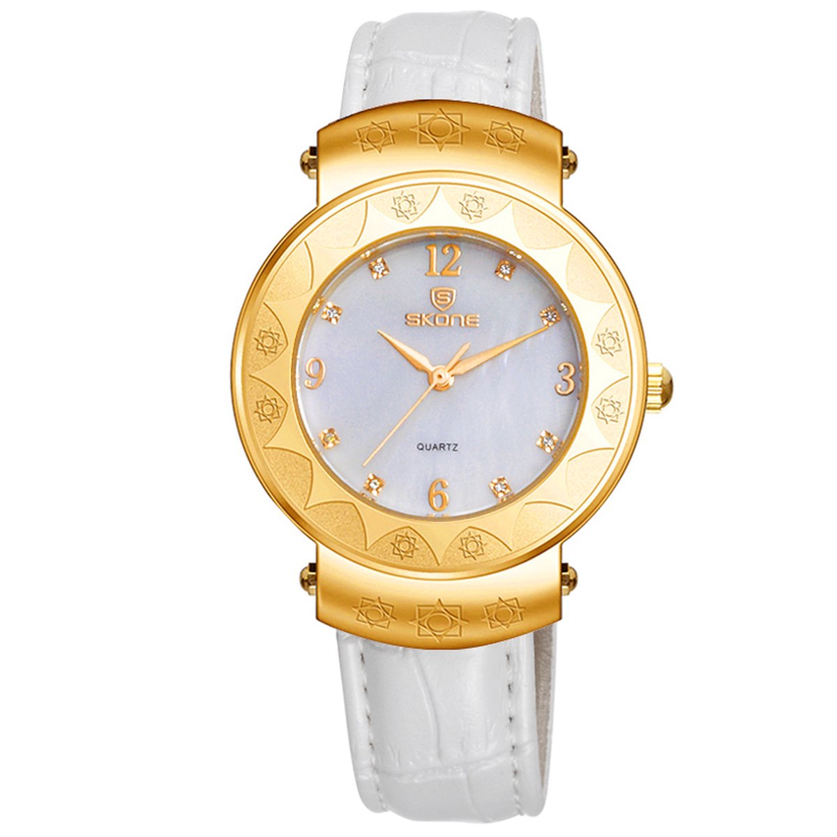Skone Dames horloge Luxury (wit met goud)