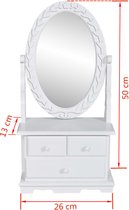 vidaXL - Kaptafel - met - draaiende - ovale - spiegel - MDF