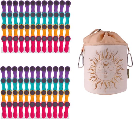 24 Mollette Da Bucato Con Soft Grip - Acciaio Inox, Turchese E Grigio Scuro, LI3400E-24_TU - Foto 1