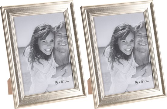 Foto: 2x gouden glanzende fotolijsten fotoframes 17 x 22 cm woondecoraties woonaccessoires fotolijsten fotoframes fotolijstjes voor 13 x 18 cm foto