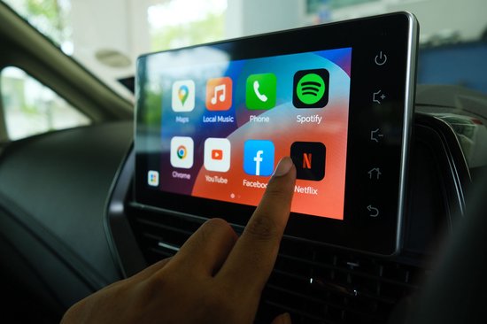 CarPlay Motor, 5 inch (12,7 cm) motor, Android auto, draadloos, appel, IPX7 waterdichte motormonitor, CarPlay, draagbare motorfiets, audio, autorafielen, GPS-navigatie voor dual bluetooth