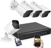 Graytified - Cctv Camerasysteem - Camera Beveiliging Draadloos Wifi - Wifi Beveiligingscamera Set Buiten - Wit
