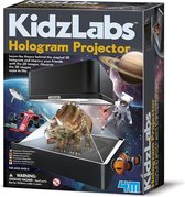 4M KidzLabs SCIENCE: PROJECTEUR HOLOGRAMME, instructions détaillées incluses, fonctionne avec 2 piles AAA 1.5V (non incluses), boîte 17x22x6cm, 8+