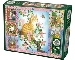 Cobble Hill puzzel Blossoms and Kittens Quilt - 1000 stukjes
