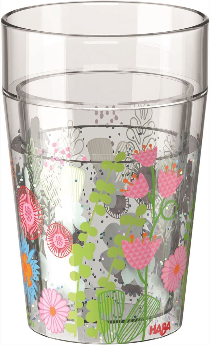 Haba Glitterbeker Bloemen 340 Ml