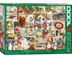 Eurographics - Vintage kerstkaarten (Vintage Christmas Cards) - 1000 stukjes 68×48cm (b×h) - Legpuzzel