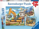 Ravensburger puzzel Grote bouwvoertuigen - 3x49 stukjes - kinderpuzzel