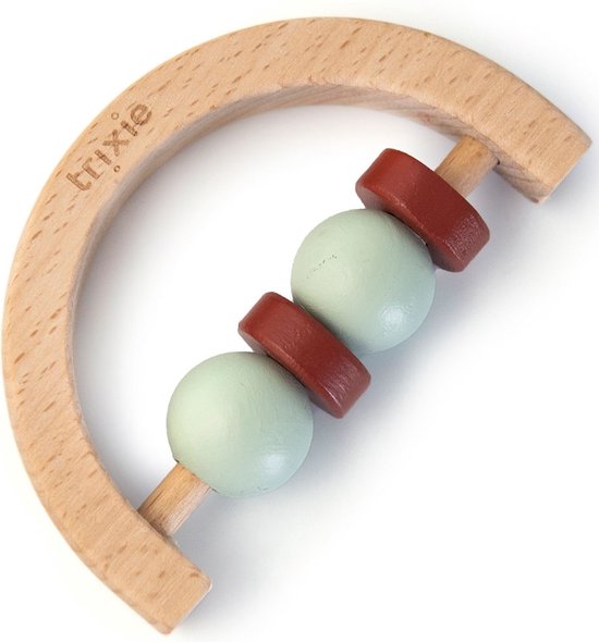 Trixie - Houten halve cirkel rammelaar - Mint Roest