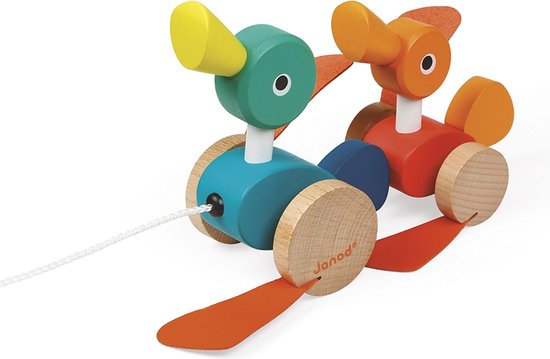 Janod Zigolos - Eendenfamilie Trekfiguur - Een Houten Eendenfamilie Die Je Overal Mee Naartoe Kunt Nemen - Geschikt Vanaf 1 Jaar van Janod — afbeelding 4