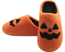 Budino Halloween sloffen voor dames en heren - pompoen doodskop