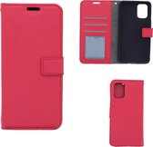 LuxeBass Hoesje geschikt voor OnePlus 8T - Boekhoesje met kaartvakken - Rood gsm hoesje - telefoonhoes - telefoonhoesjes