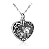 Zoëies as ketting met olifant zilverkleurig - gedenkhanger - urn - hart - liefde