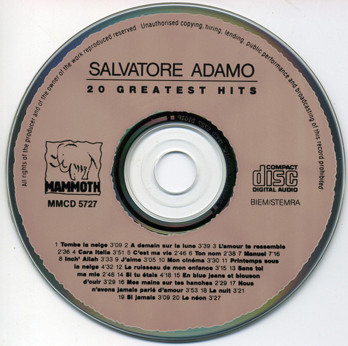 SALVATORE ADAMO - 20 GREATEST HITS - CD, Salvatore Adamo