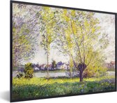 Fotolijst incl. Poster - The Willows - Schilderij van Claude Monet - 80x60 cm - Posterlijst