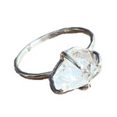 Natuursieraad - 925 sterling zilver herkimer diamant ring 16.50 mm - luxe edelsteen sieraad - handgemaakt