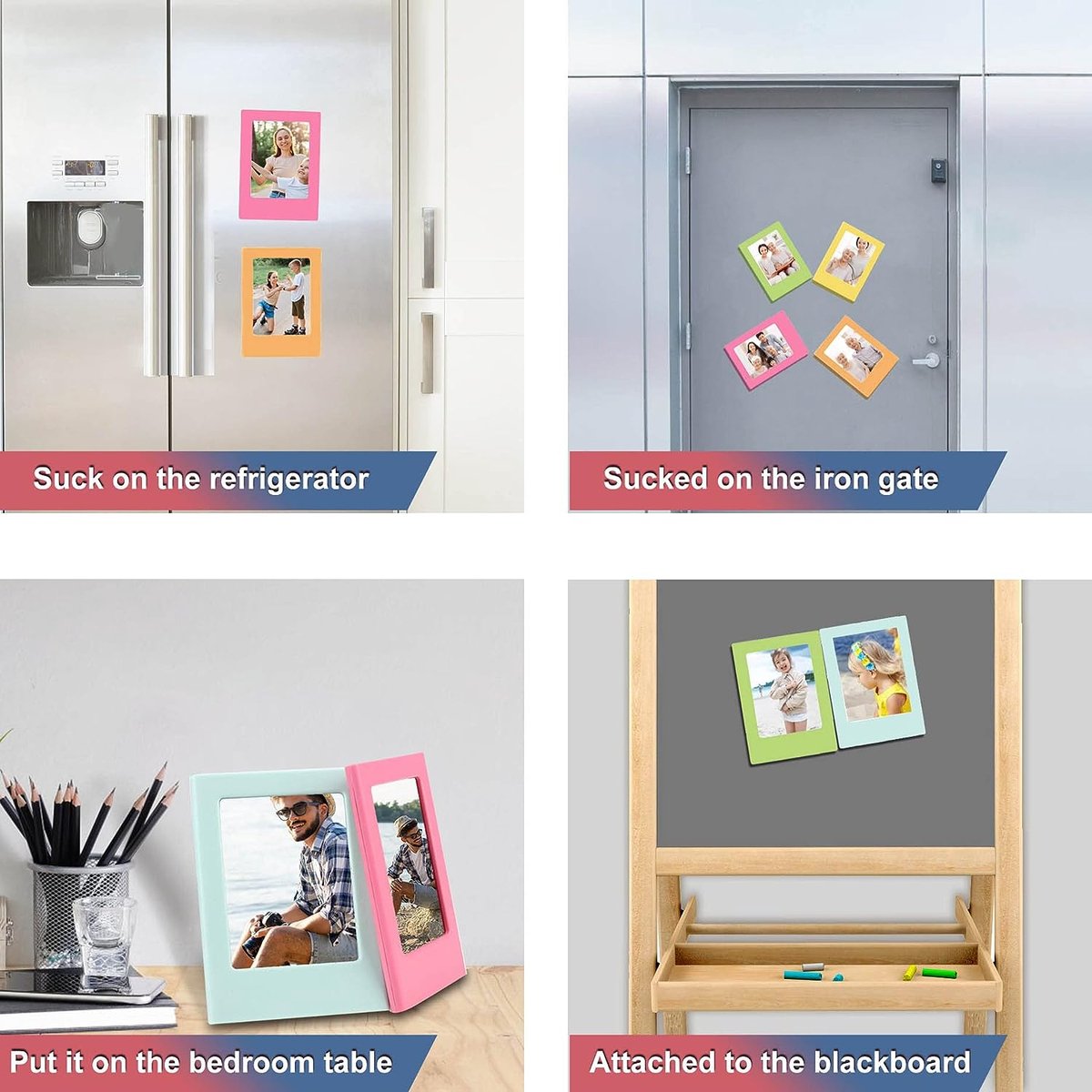 10x Magneet Fotolijsten Koelkast voor Polaroid Instax Mini Film, Fotomagneten Zelf Ontwerpen, 9,5 x 6,5 cm Magneetlijst Magnetische Fotolijst, Foto Magneten voor Magnetische Fotolijsten Familie