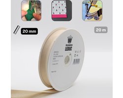 Accessoires Leduc Katoenen Biaisband 20/8/8 – 20 Meter – Beige – Dubbel Gevouwen – Made in Italy