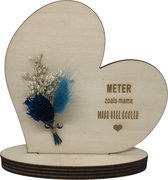 Tableau de texte et fleurs séchées très cher Meter | bleu | le coeur | chère marraine | cadeau marraine | Tu es le plus doux | mètre | devenir des mètres