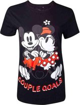 Disney Mickey Mouse Heren Tshirt -XL- Mickey Mouse Couple Goals Zwart
