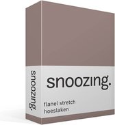Snoozing stretch flanel hoeslaken - Eenpersoons - Taupe