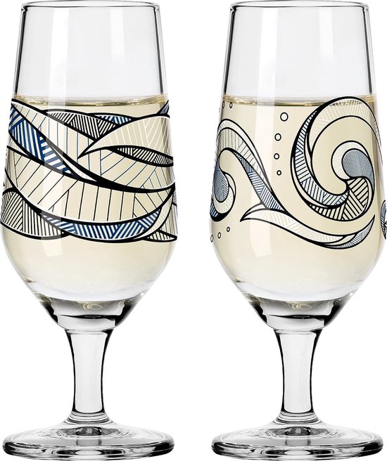 RITZENHOFF 3481002 Weizenbierglas 500 ml - 2er Set - Serie Brauchzeit Set Nr. 2, 2 Stück mit mehrfarbigem Digitaldruck