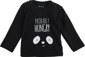Plum Plum - T-shirt lange mouwen - Panda 'Always Hungry' - Zwart
