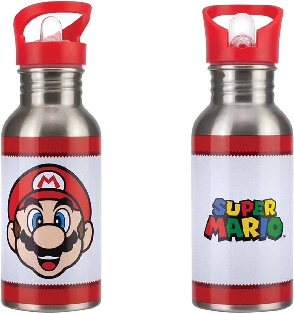 Nintendo - Super Mario - Super Mario metalen waterfles met rietje 500ml