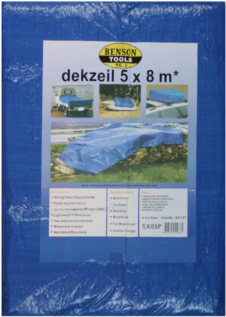 DEKZEIL 5X8 m BLAUW