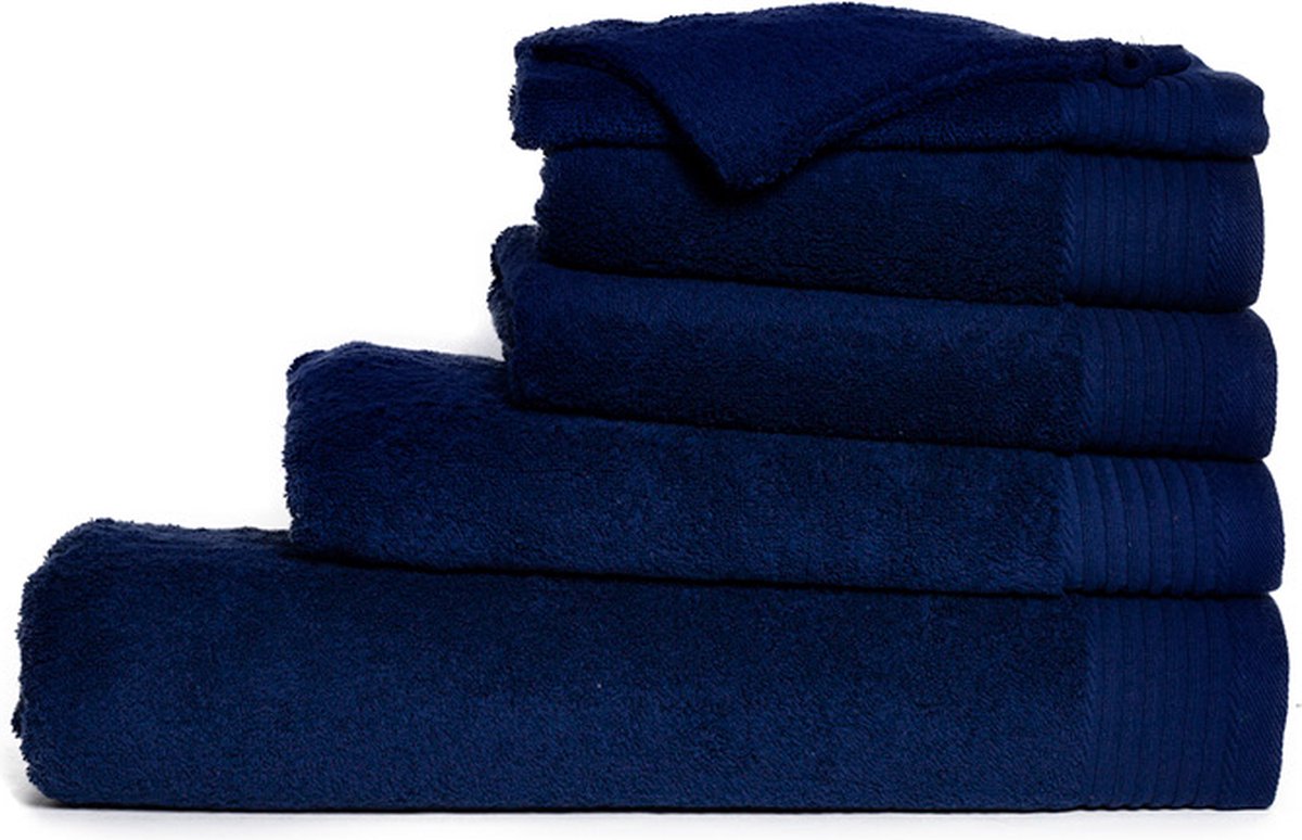 The One Towelling Deluxe Handdoeken set - Strandlaken, Badlakens, Handdoeken & Washandjes - 12-Delig - Gekamd katoen - Marineblauw