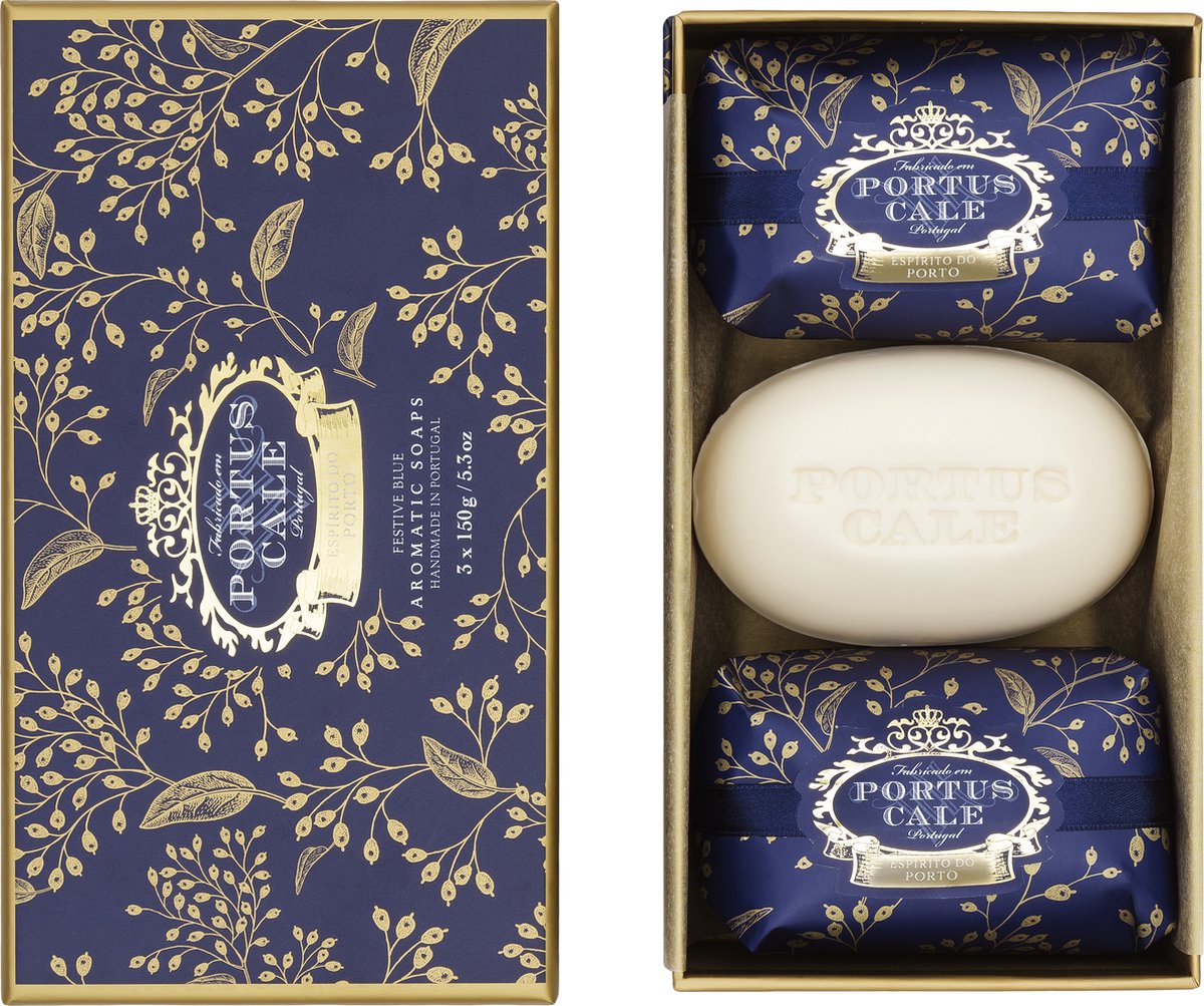 Castelbel - Portus Cale Festive Blue - royale zeep 3x150g - warm en kruidig- cadeauverpakking