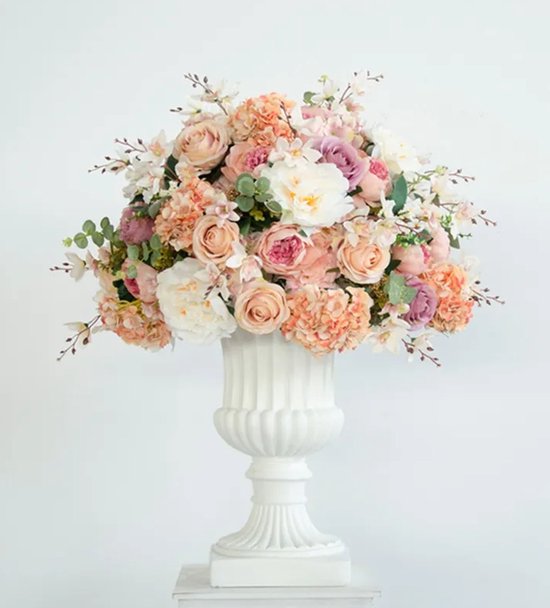 Kunst bloemstuk - Boeket - Nep bloemen - Luxe uitvoering - Rozen - Goede kwaliteit - Decoratie