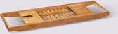 Bamboe badplank uitschuifbaar badrek maat 70 tot 105 cm Voor Tablet of Boek