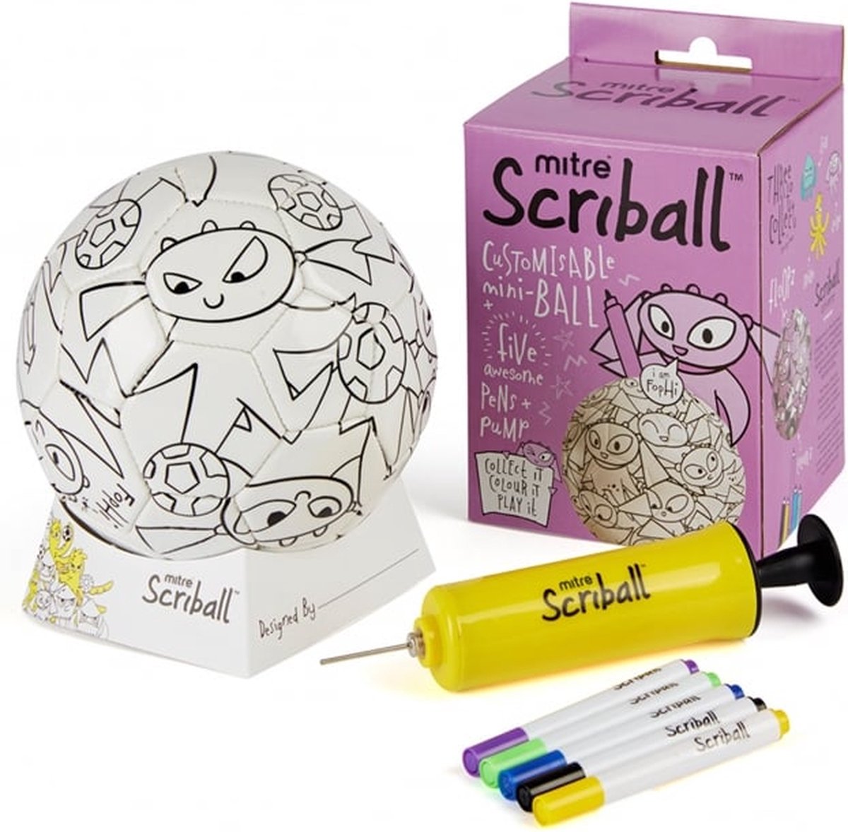Mitre Customizable Scriball - Kleur jouw eigen mini voetbal