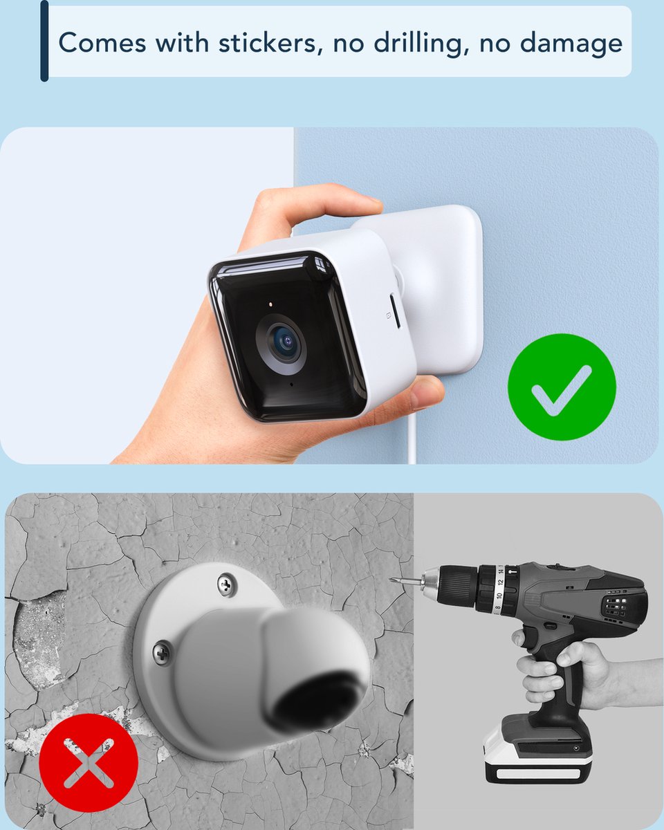 Afbeelding 2 van GNCC GC2 - Beveiligingscamera Binnen - Babyfoon 1080P - WiFi Camera en app - Tweeweg Audio - Wit
